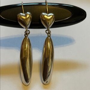 Sterling Silver Heart Drop Earrings